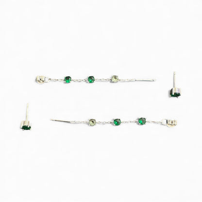 Orecchini Pendenti in Argento con Pietre Colorate – Disponibili in Vari Colori