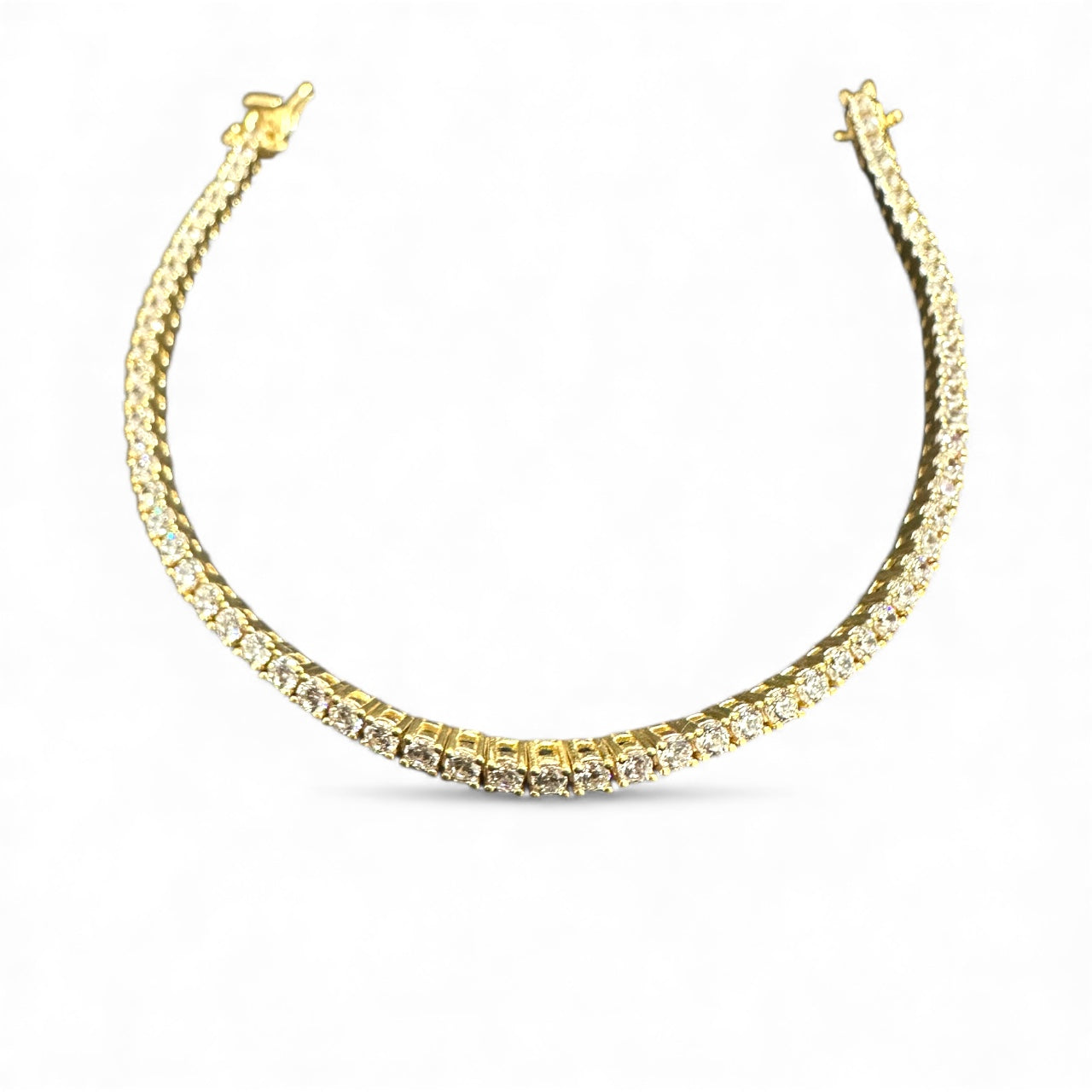 Bracciale Tennis Zirconi Bianchi – Argento 925 Dorato