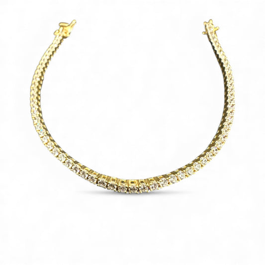 Bracciale Tennis Zirconi Bianchi – Argento 925 Dorato