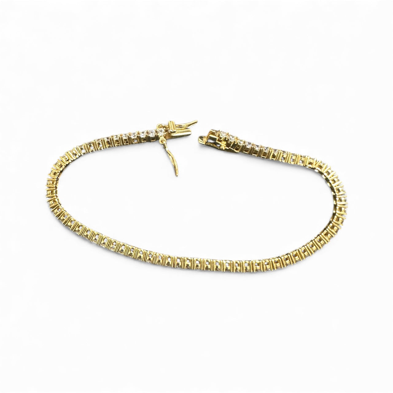 Bracciale Tennis Zirconi Bianchi – Argento 925 Dorato