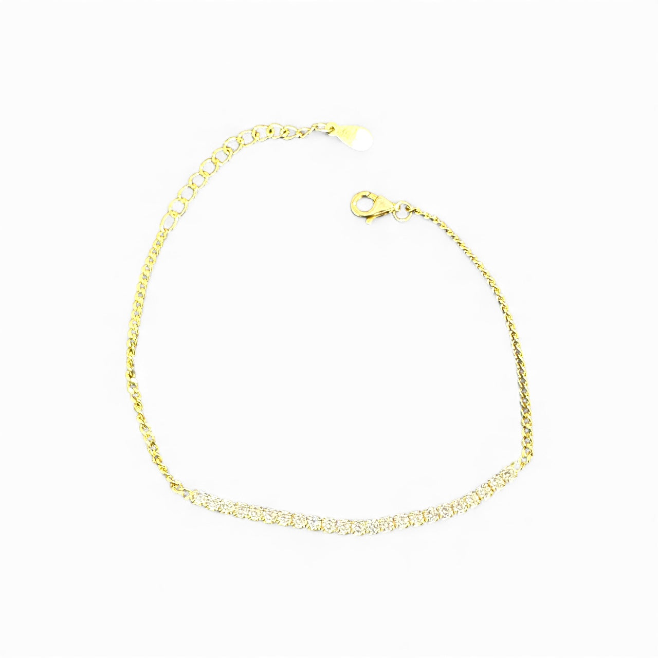 Bracciale metà catena e metà tennis- Varie colori