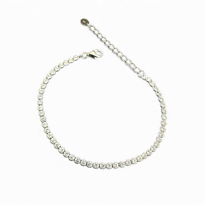 Bracciale Tennis in Argento 925 Regolabile – Montatura rotonda