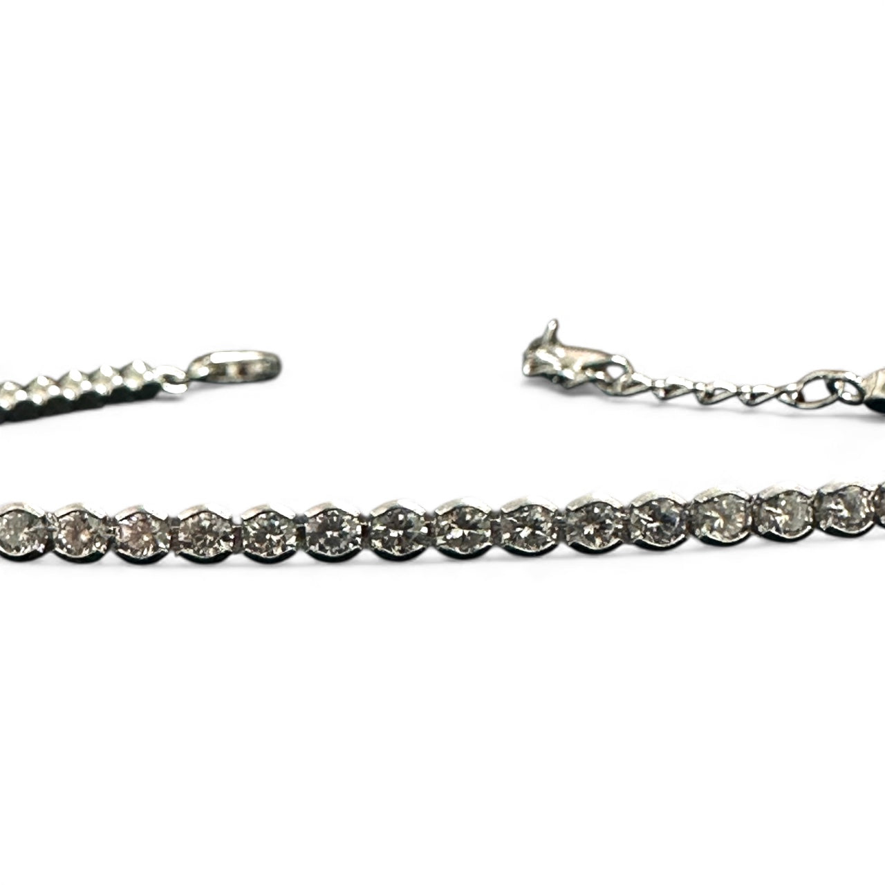 Bracciale Tennis in Argento 925 Regolabile – Montatura rotonda