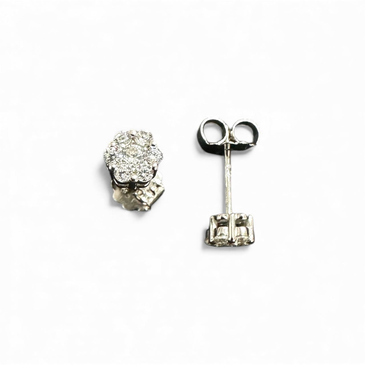 Orecchini Punto Luce Fiore in Argento 925 – Zirconi Bianchi