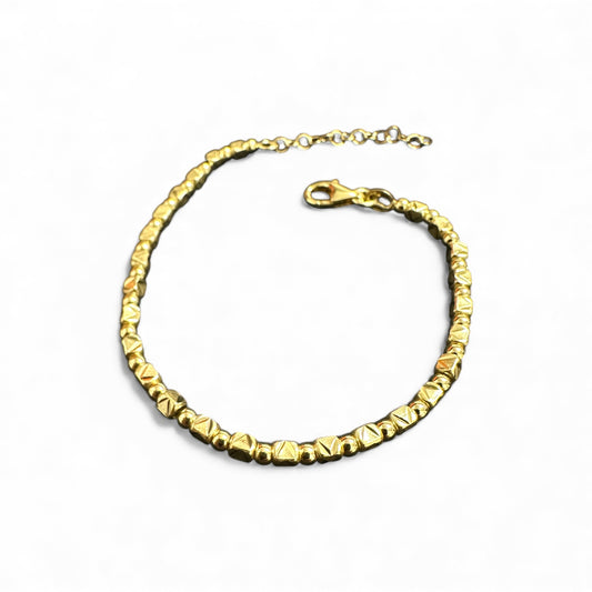 Bracciale a Maglia Irregolare Brillante – Argento o Dorato