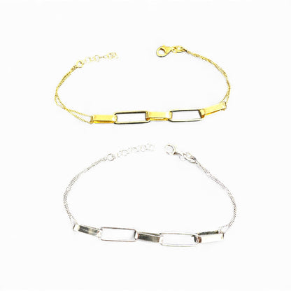 Bracciale con Maglie Rettangolari Minimal