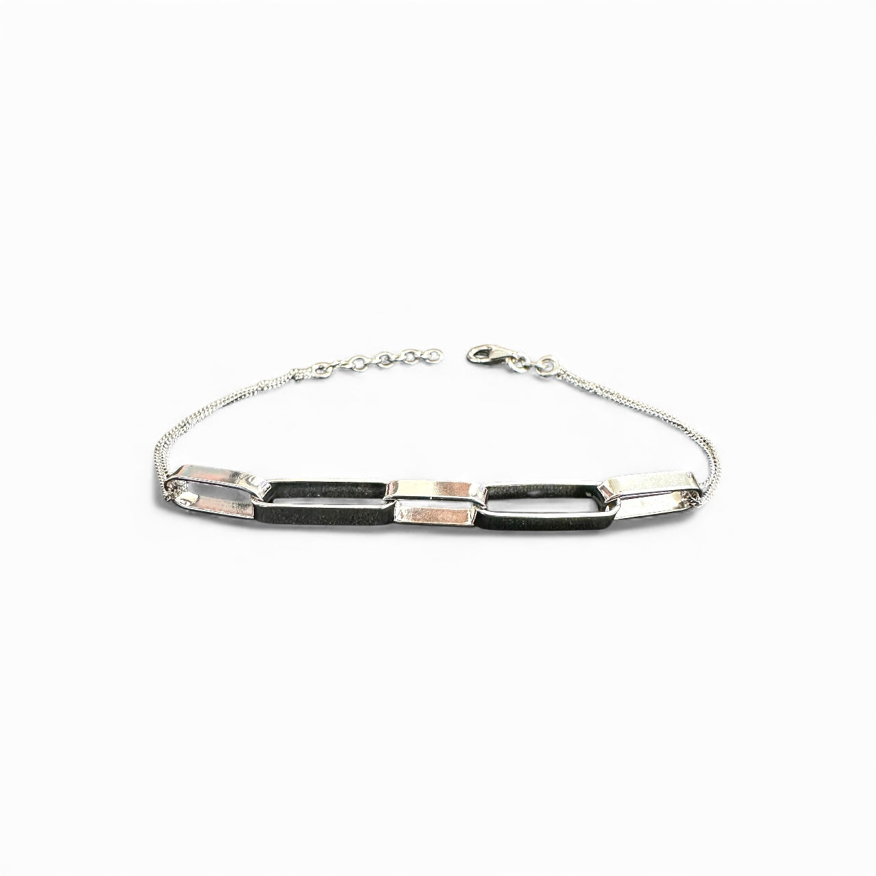 Bracciale con Maglie Rettangolari Minimal