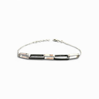 Bracciale con Maglie Rettangolari Minimal