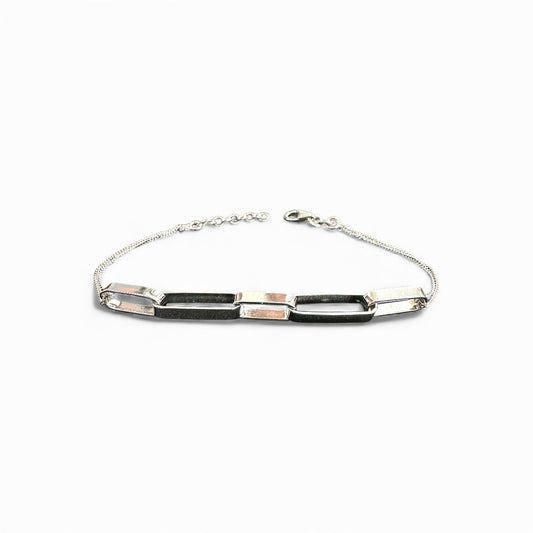 Bracciale con Maglie Rettangolari Minimal