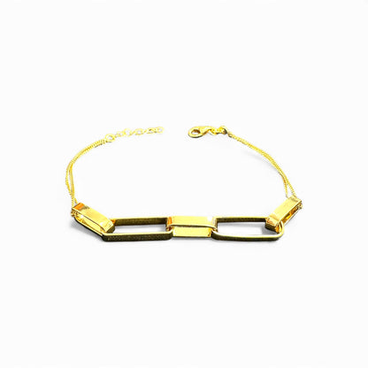 Bracciale con Maglie Rettangolari Minimal