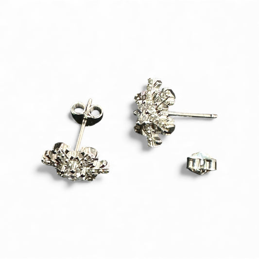 Orecchini Fiocco di Neve in Argento 925 con Zirconi – Luminosità Invernale