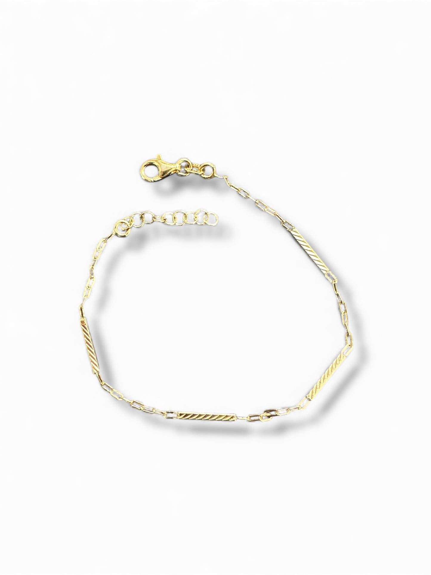 Bracciale in Argento 925 Dorato con Barrette Incise