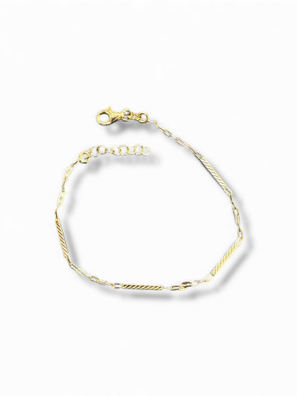 Bracciale in Argento 925 Dorato con Barrette Incise
