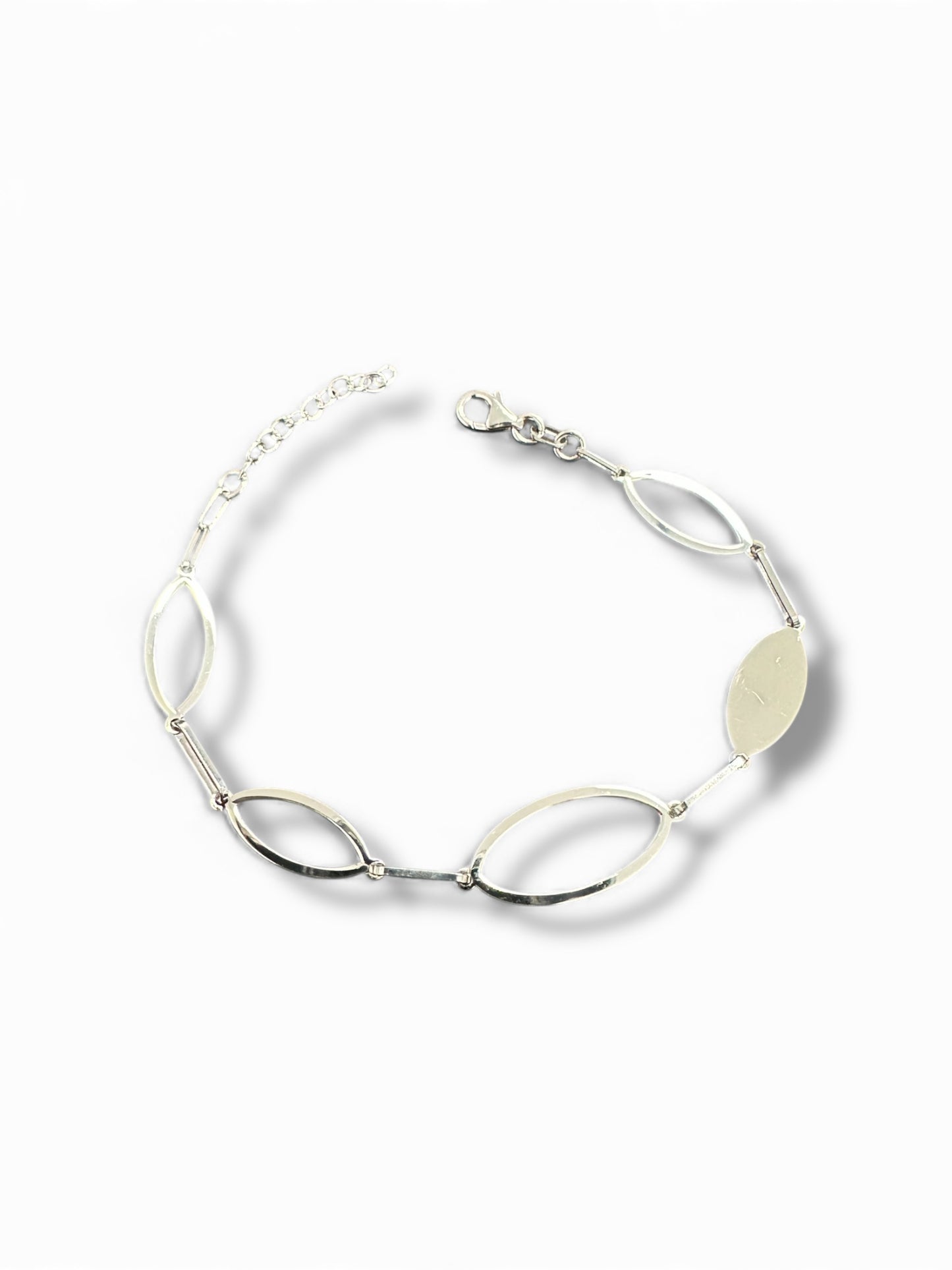 Bracciale in Argento 925 con Maglie Ovali Lucide