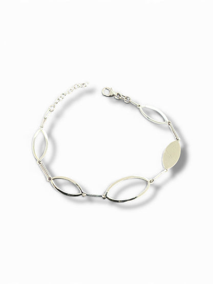 Bracciale in Argento 925 con Maglie Ovali Lucide