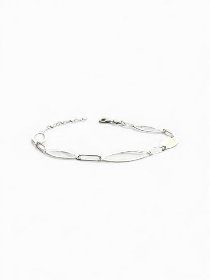Bracciale in Argento 925 con Maglie Ovali Lucide