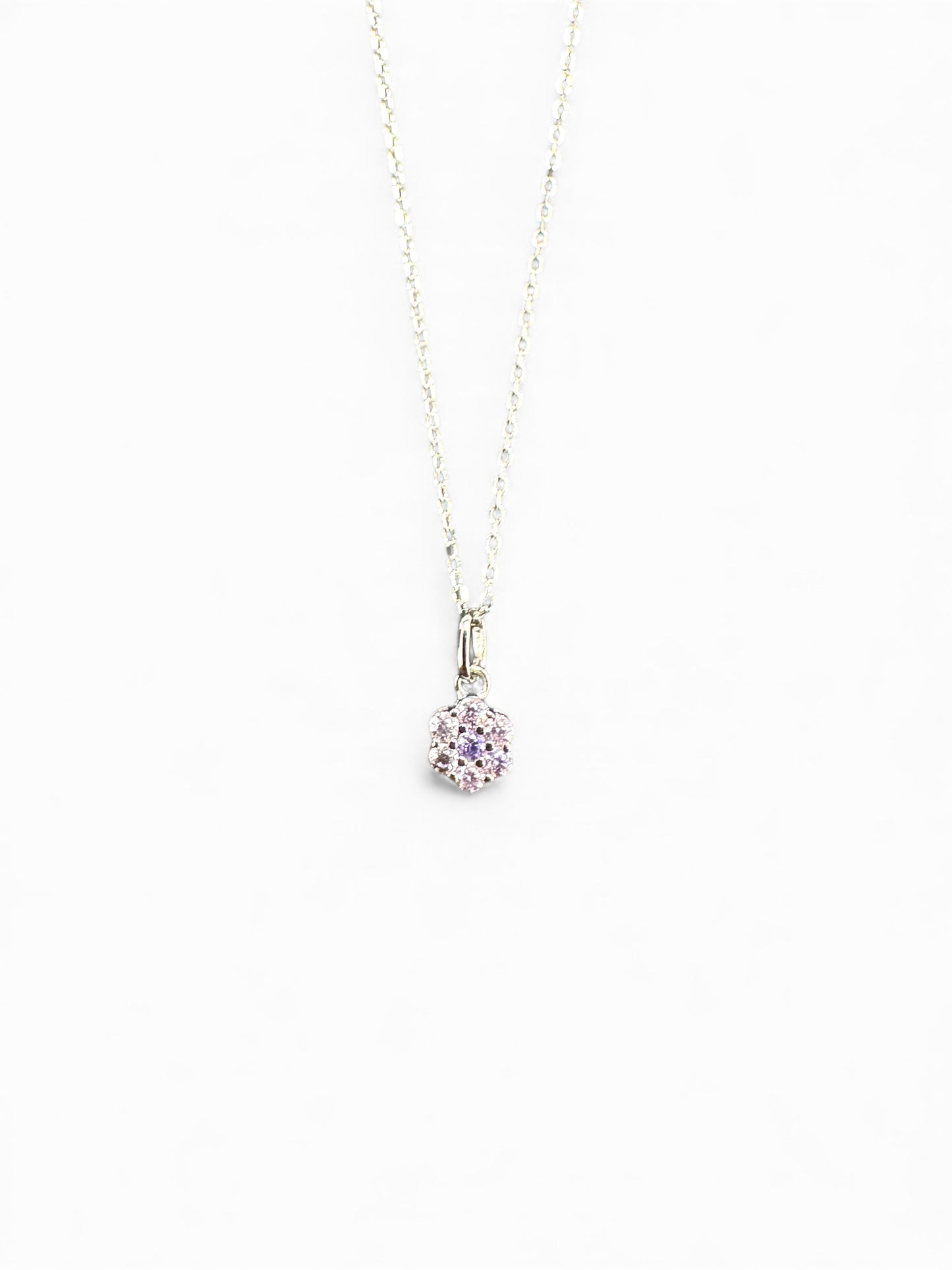 Collana in Argento 925 con Pendente Fiore di Zirconi – Lilla/Azzurro