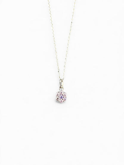 Collana in Argento 925 con Pendente Fiore di Zirconi – Lilla/Azzurro