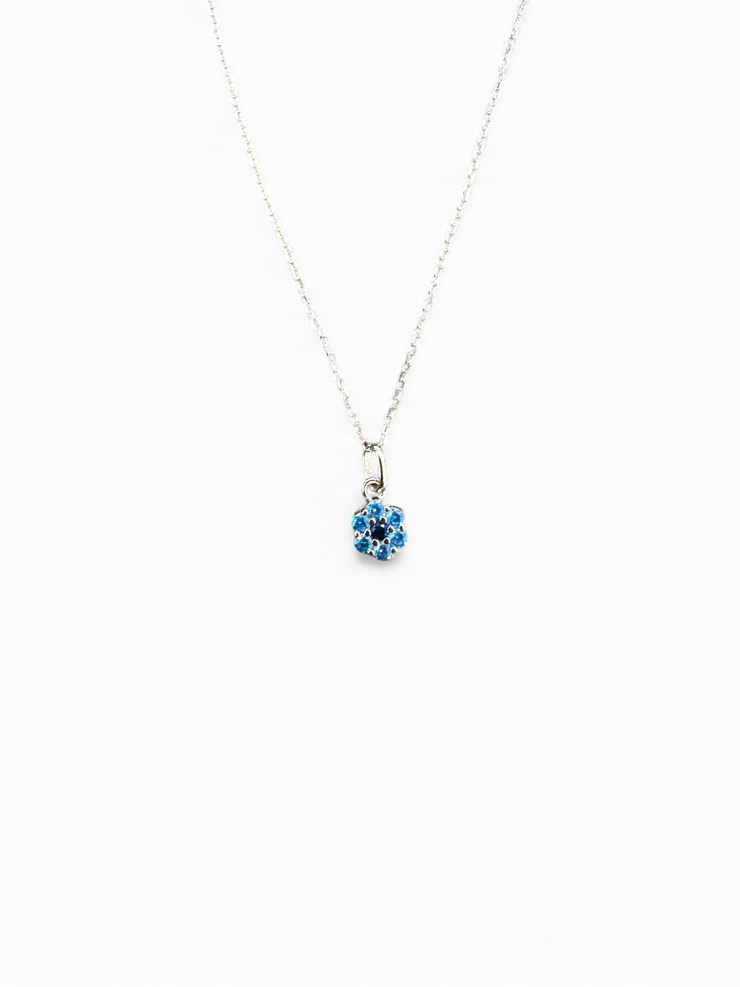 Collana in Argento 925 con Pendente Fiore di Zirconi – Lilla/Azzurro