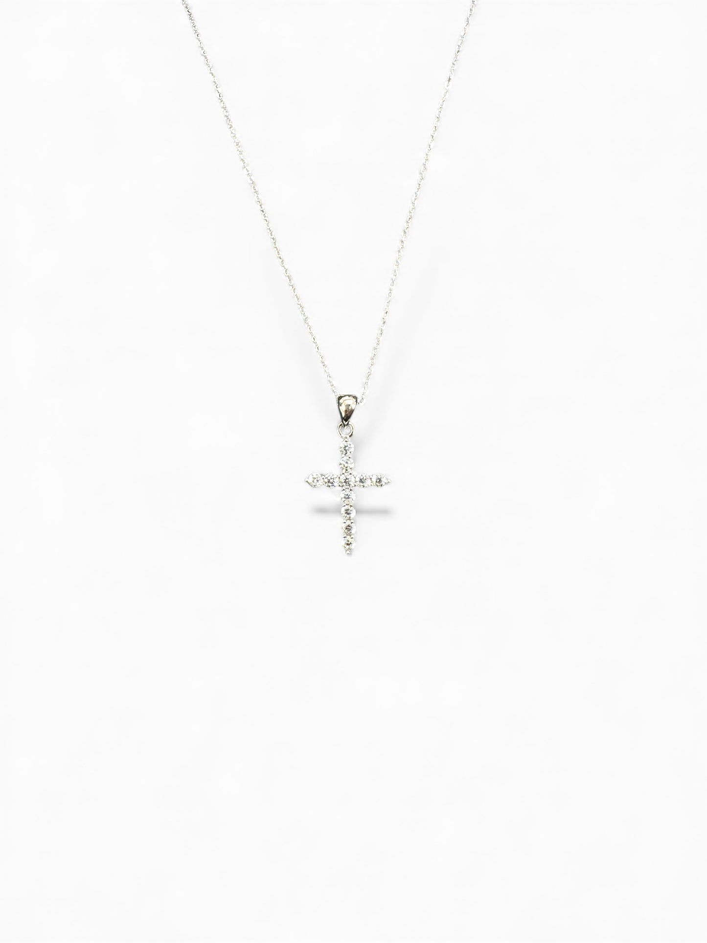 Collana in Argento 925 con Croce Luminosissima in Zirconi