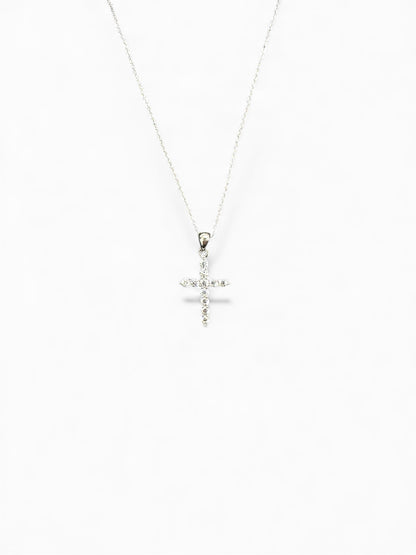 Collana in Argento 925 con Croce Luminosissima in Zirconi