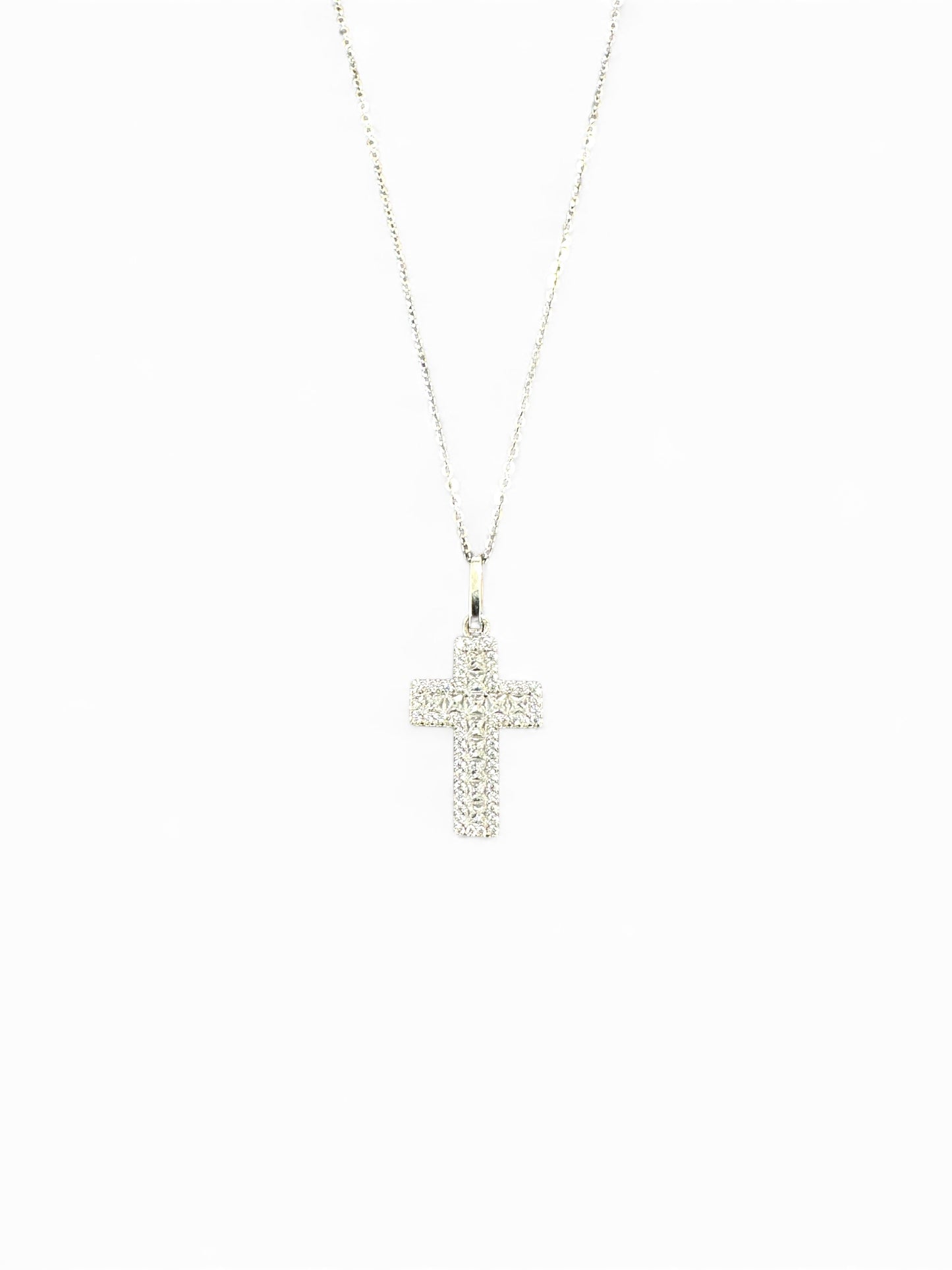 Collana in Argento 925 con Croce Luminosissima in Zirconi