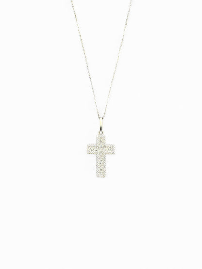 Collana in Argento 925 con Croce Luminosissima in Zirconi