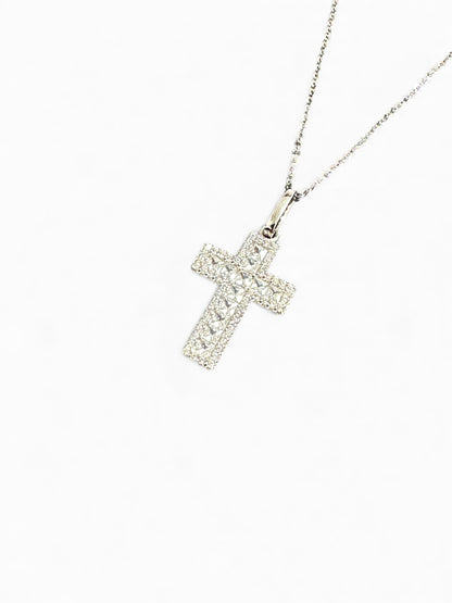 Collana in Argento 925 con Croce Luminosissima in Zirconi