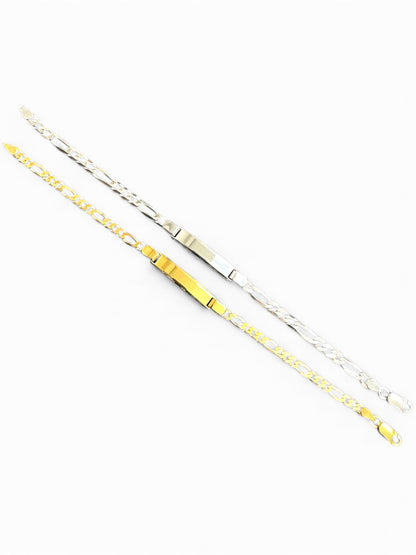 Bracciale in Argento con Placca Liscia – Disponibile in Dorato o Argento