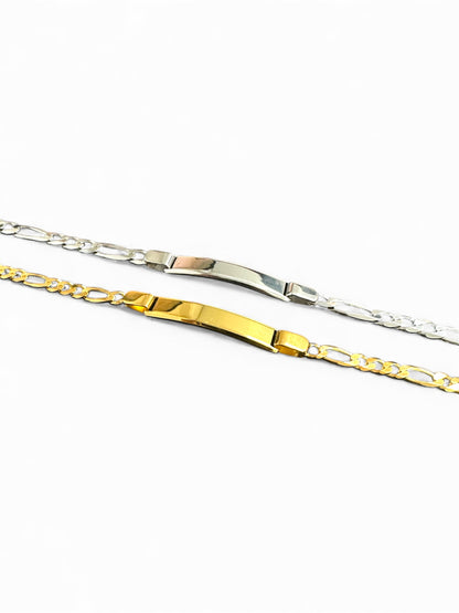Bracciale in Argento con Placca Liscia – Disponibile in Dorato o Argento