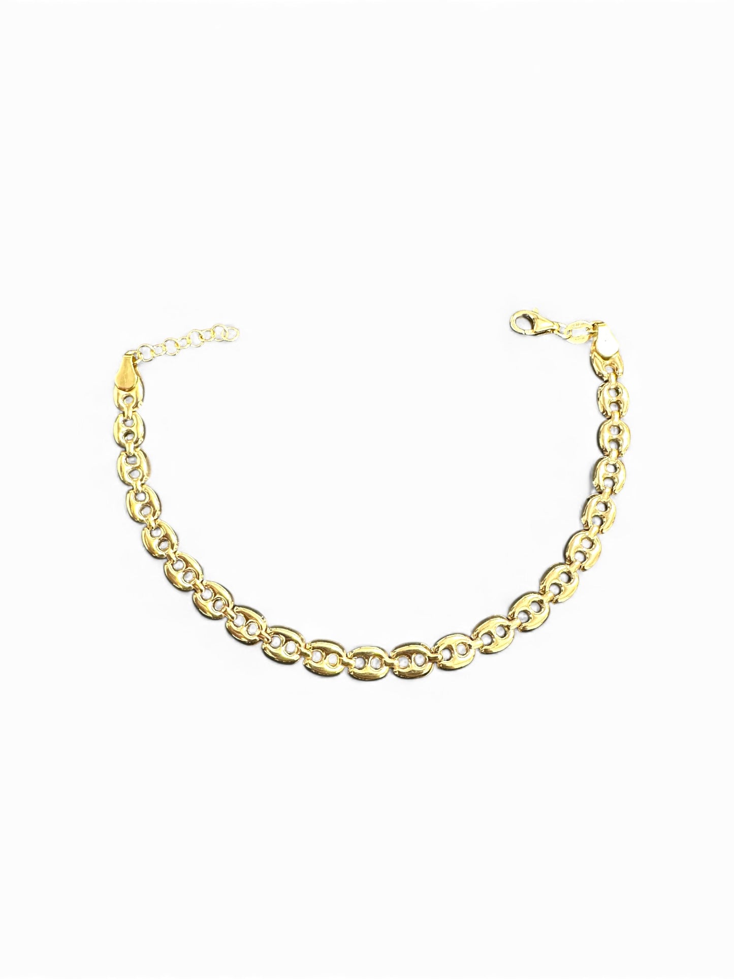 Bracciale in Argento 925 Placcato Oro – Maglia Classica Ovale