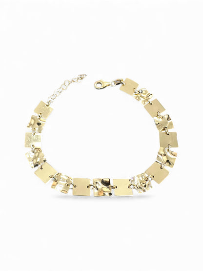 Bracciale in Argento 925 con Maglie Martellate – Effetto Brillante