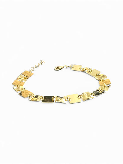 Bracciale in Argento 925 con Maglie Martellate – Effetto Brillante