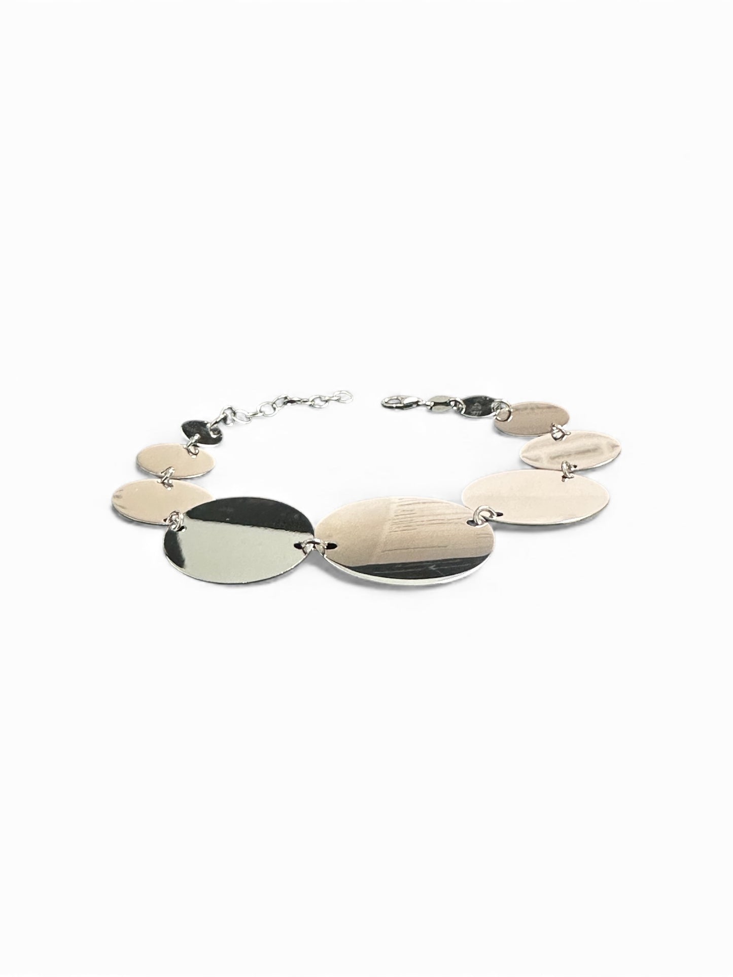 Bracciale in Argento 925 con Cerchi Lisci di Diverse Misure