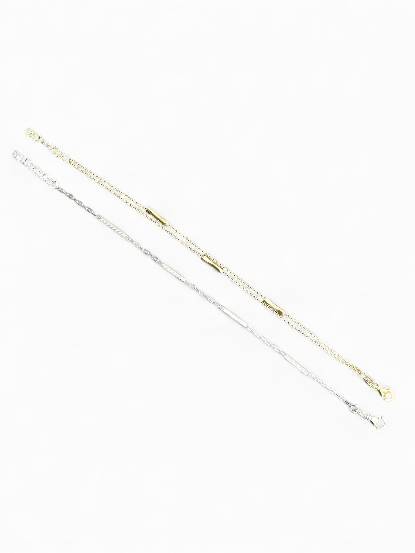 Bracciale in Argento 925 con Barre Decorate – Disponibile in Argento e Argento Dorato