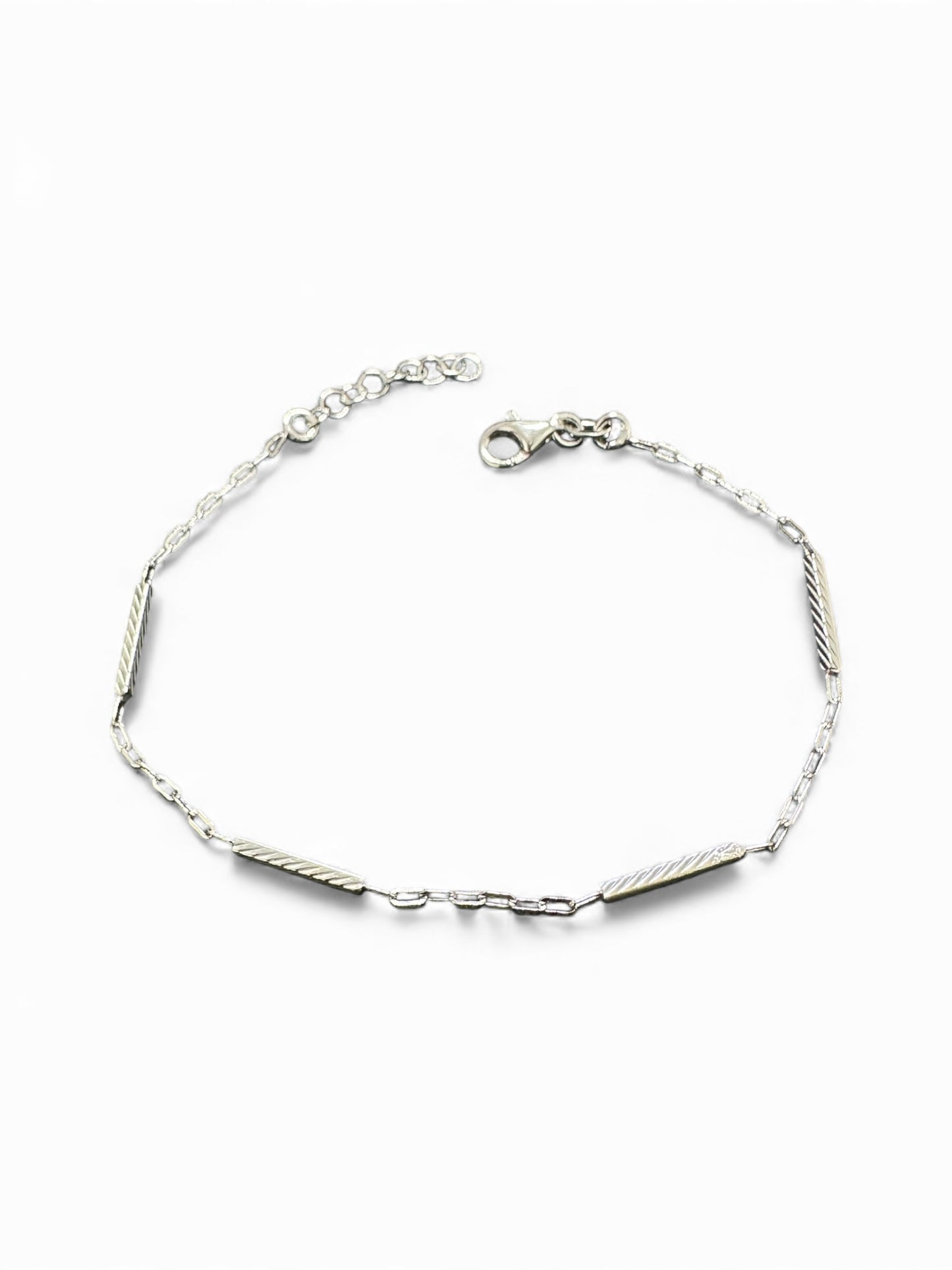 Bracciale in Argento 925 con Barre Decorate – Disponibile in Argento e Argento Dorato