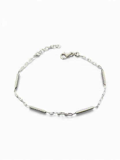Bracciale in Argento 925 con Barre Decorate – Disponibile in Argento e Argento Dorato