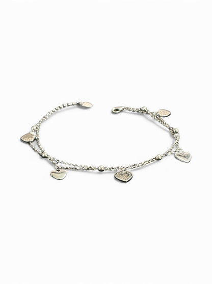 Bracciale in Argento 925 con Ciondoli a Cuore – Modello Double Chain