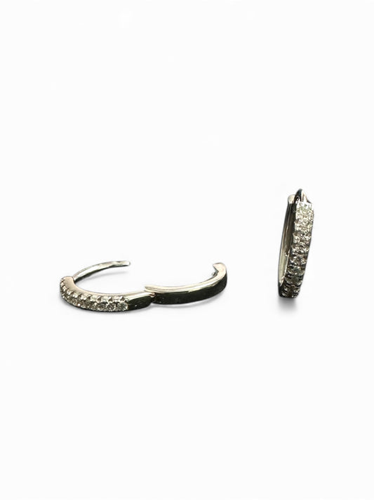 Orecchini Cerchietti in Argento 925 con Zirconi