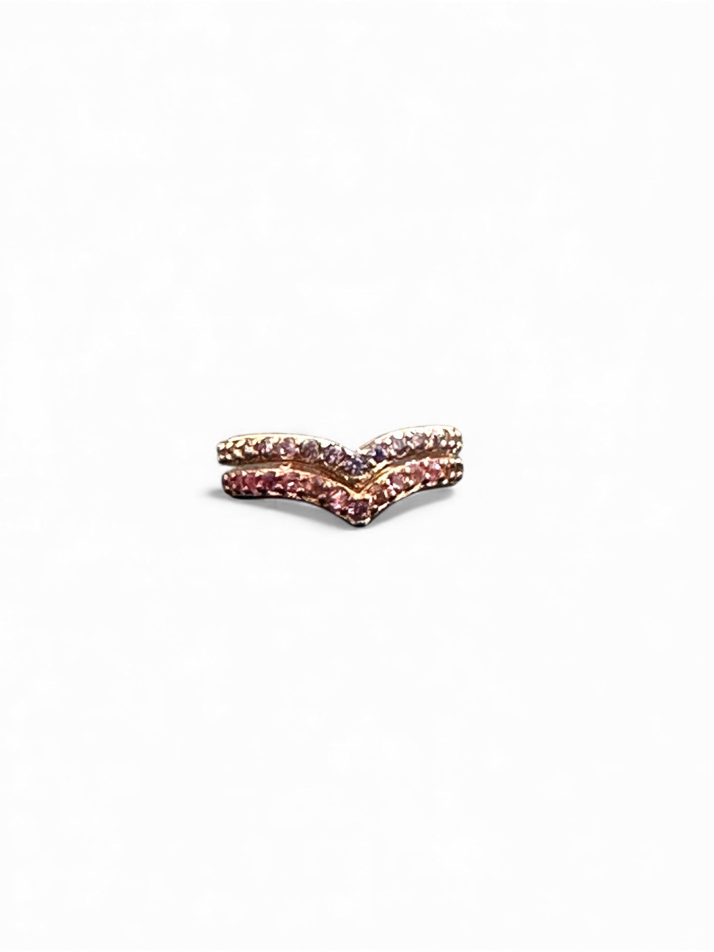 Ear Cuff in Argento 925 Rosato con Zirconi Rosa