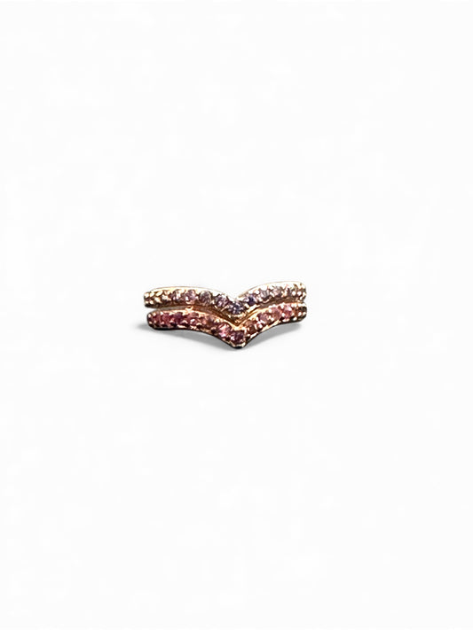 Ear Cuff in Argento 925 Rosato con Zirconi Rosa