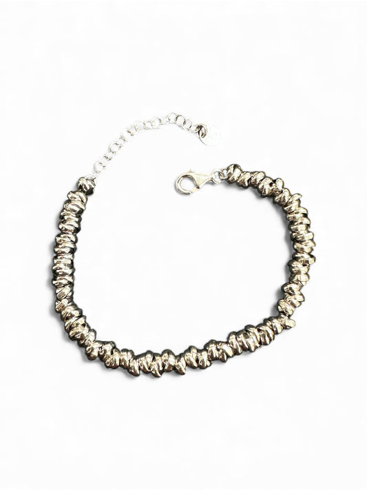 Bracciale in Argento 925 con Maglie Irregolari
