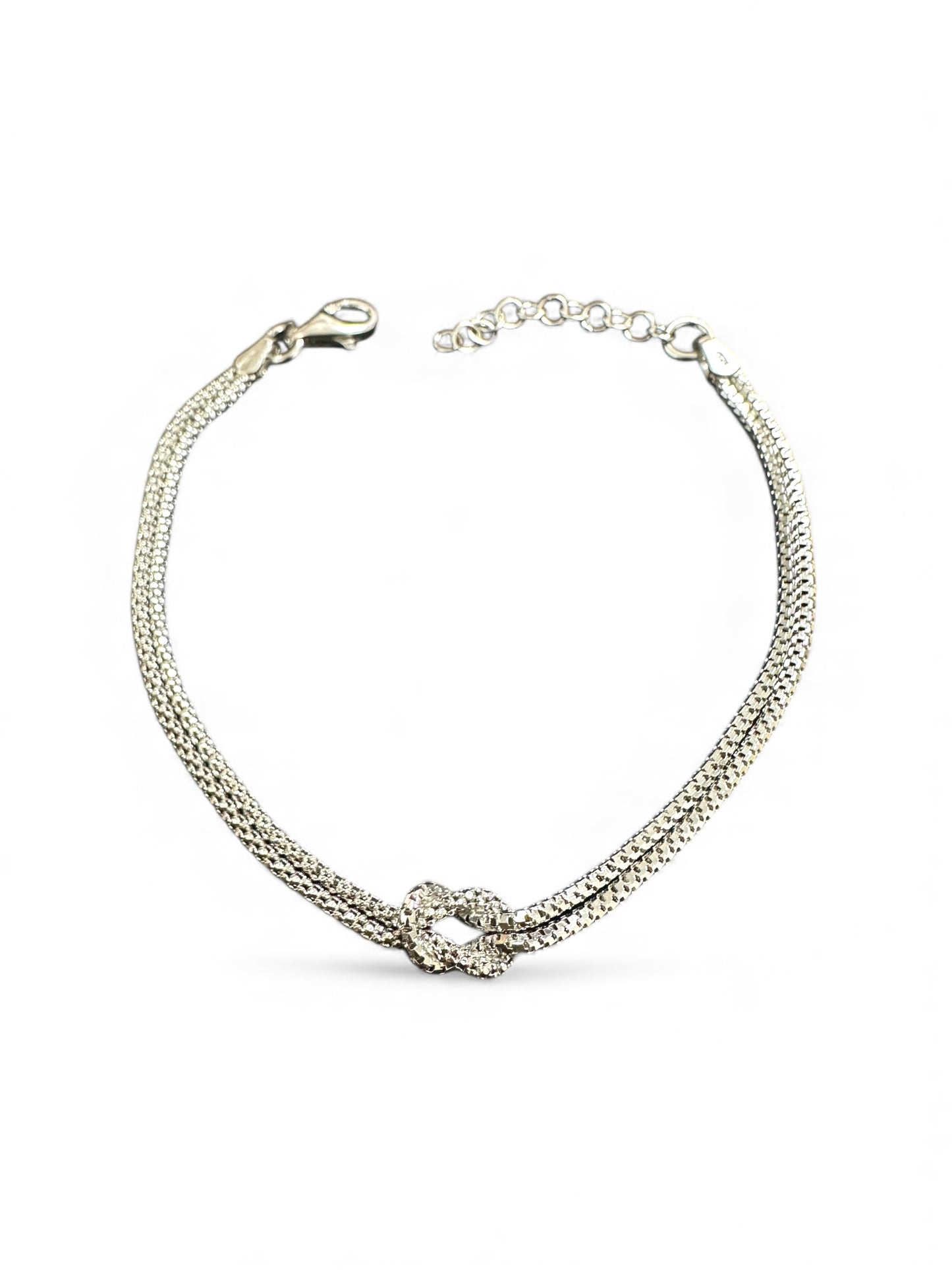 Bracciale Nodo in Argento o Argento Dorato - Maglia Serpente