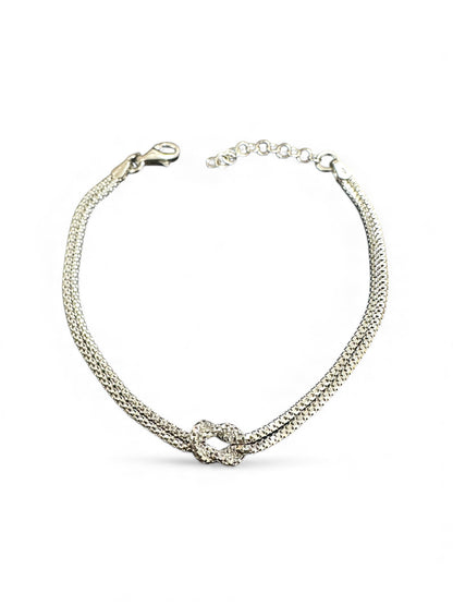 Bracciale Nodo in Argento o Argento Dorato - Maglia Serpente