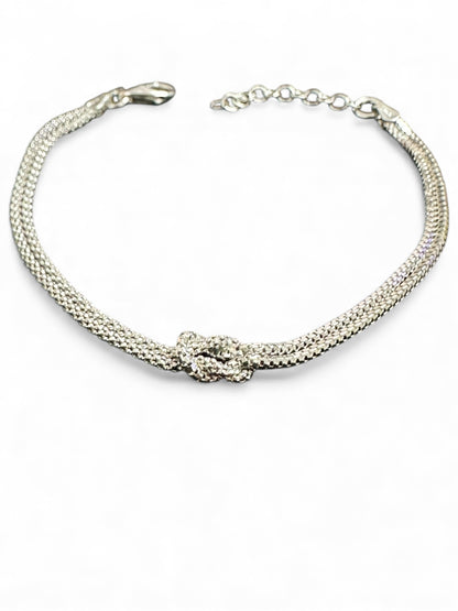 Bracciale Nodo in Argento o Argento Dorato - Maglia Serpente