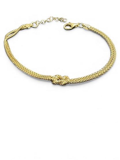 Bracciale Nodo in Argento o Argento Dorato - Maglia Serpente