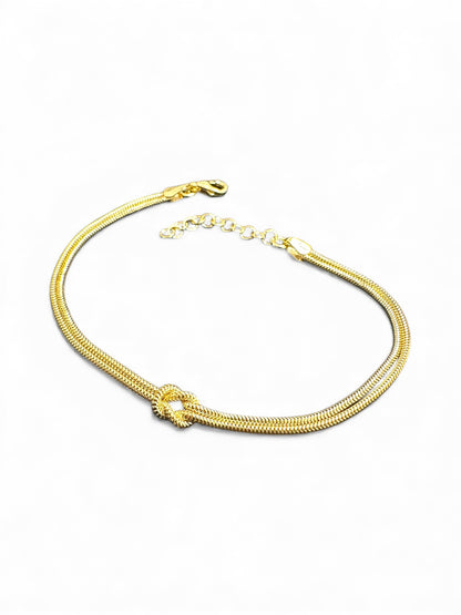 Bracciale Nodo in Argento o Argento Dorato - Maglia Serpente
