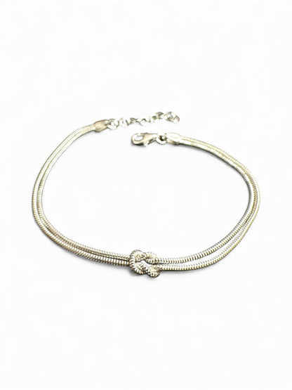 Bracciale Nodo in Argento o Argento Dorato - Maglia Serpente