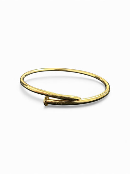 Bracciale Rigido Chiodo in Argento Dorato 925