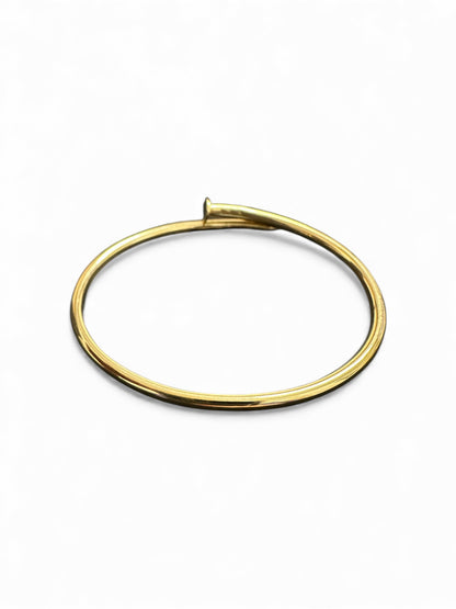 Bracciale Rigido Chiodo in Argento Dorato 925